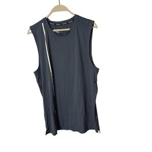 Peloton Tank Top Mens LG Strive Muscle Tank Running Cycling Gym Blue